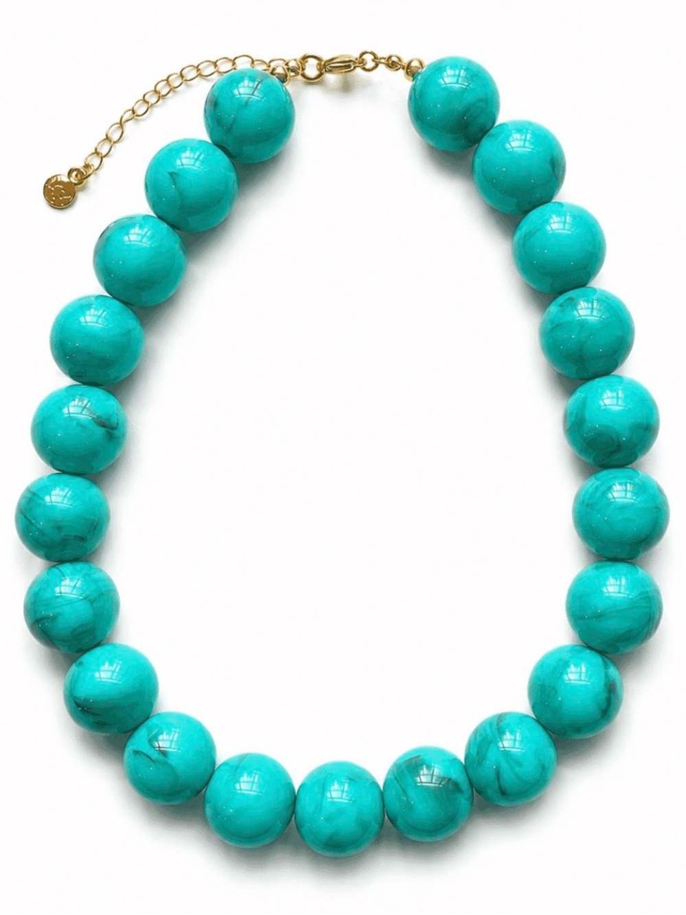 New mayamar Turquoise resin Beaded Statement Necklace - Women Jewelry
